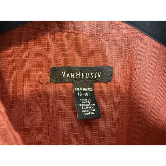 Van Heusen Short Sleeve Button Up Shirt, Burnt Orange, Men's Size XXL - Picture 10 of 12